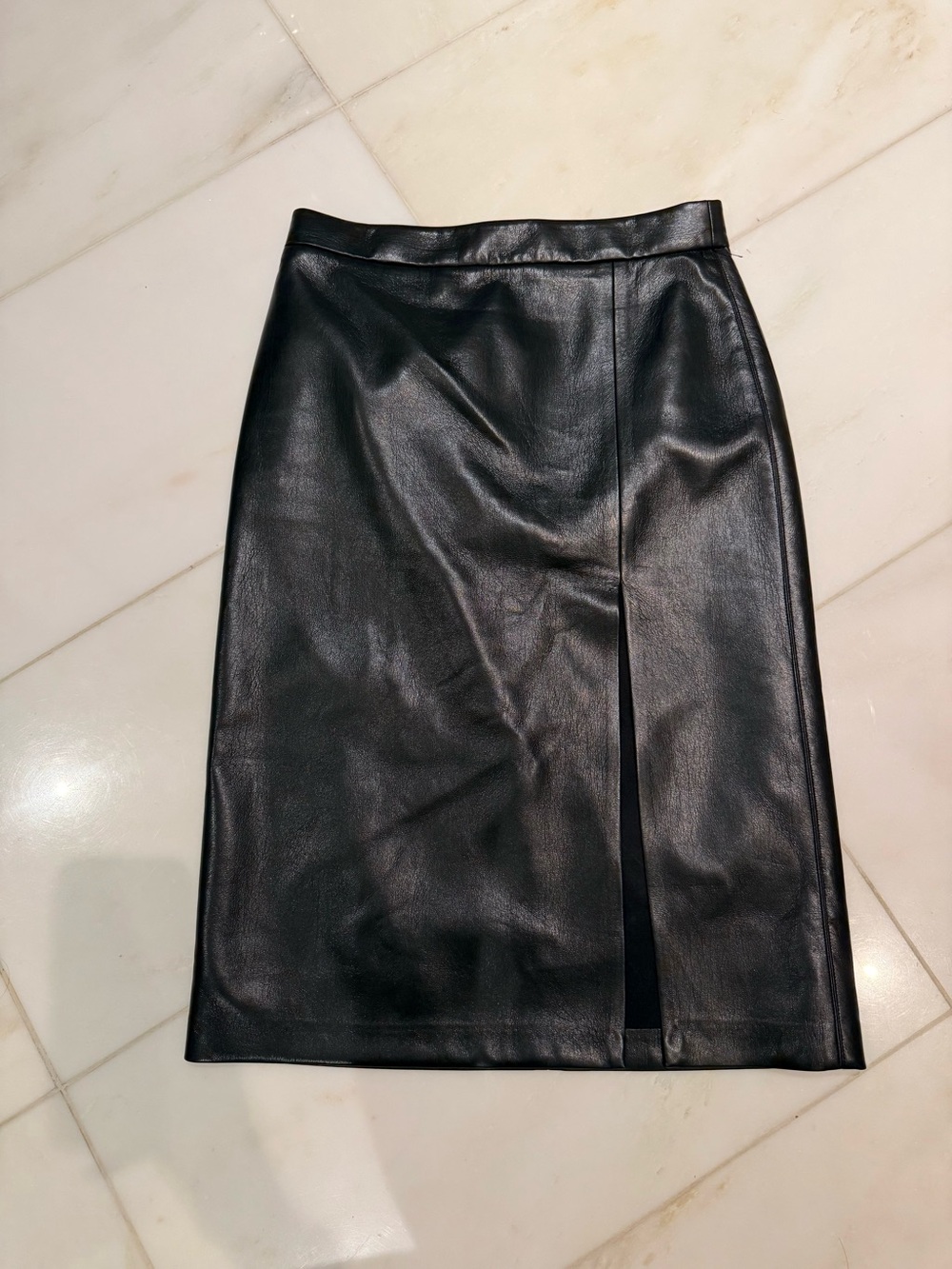 New Wildfred Classic vegan leather Pencil Skirt with Front Slit